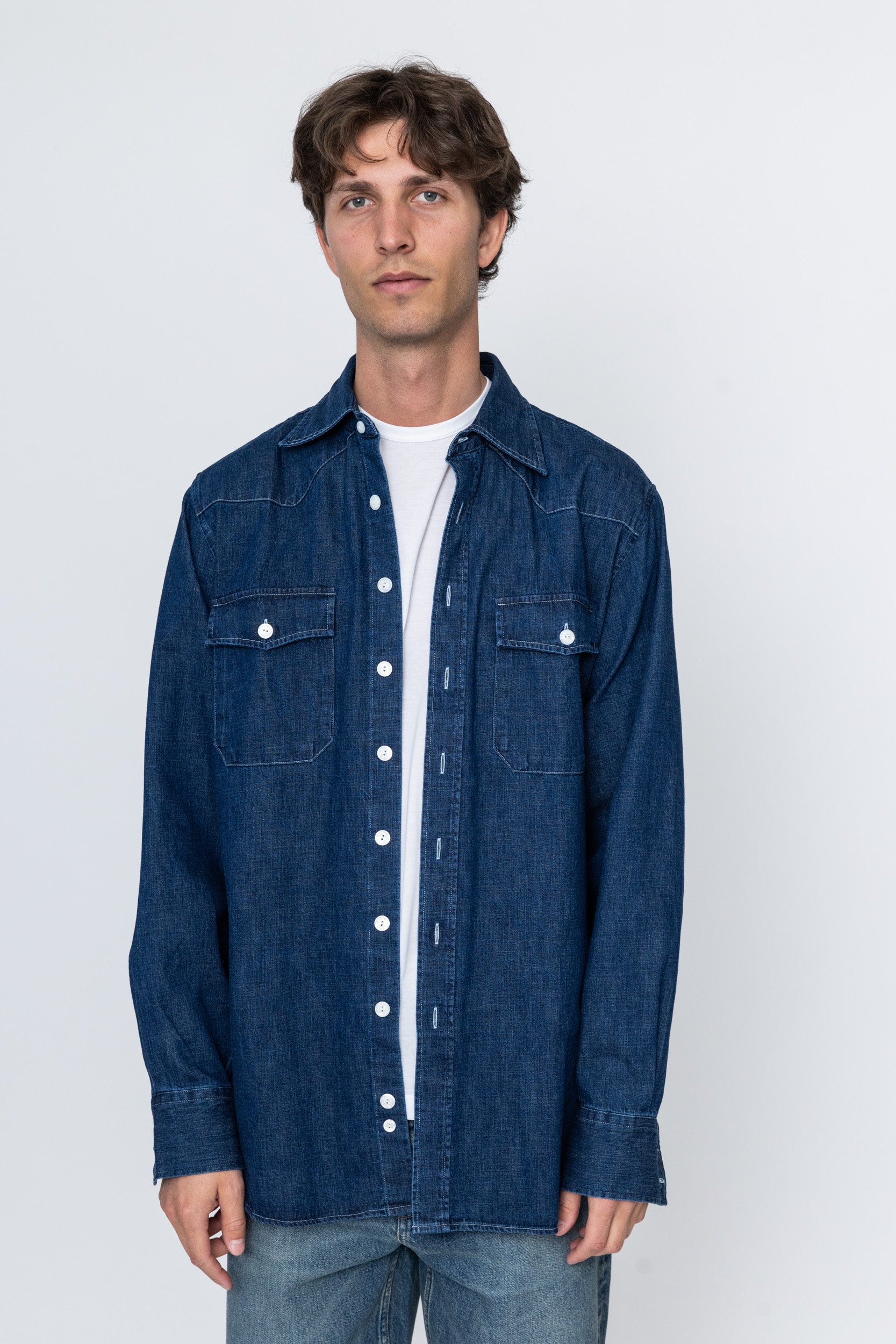 Chambray Two-Pocket Western Shirt